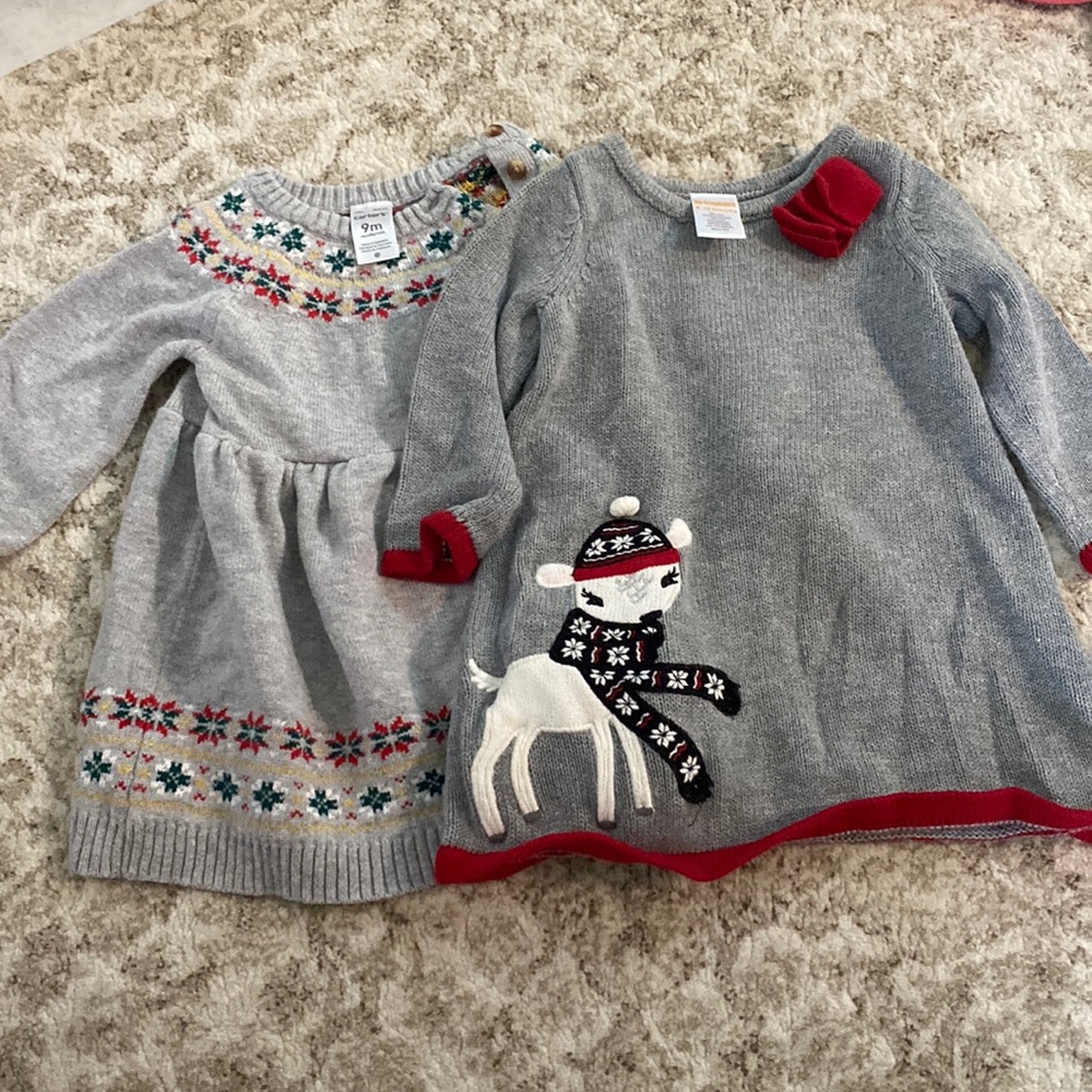2 holiday baby girl dresses
